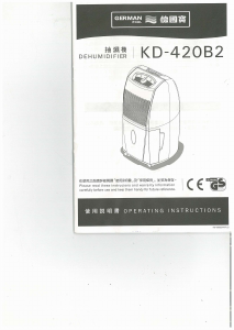 Manual German Pool KD-420B2 Dehumidifier