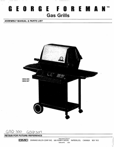Manual George Foreman GBQ300 Barbecue