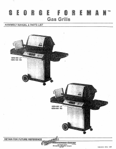 Manual George Foreman GBQ400LP Barbecue