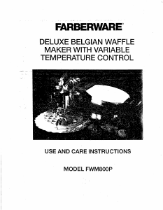 Manual Farberware FWM800P Waffle Maker