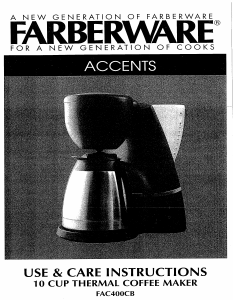 Manual Farberware FAC400C Coffee Machine
