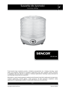 Instrukcja Sencor SFD 851GR Suszarka do warzyw