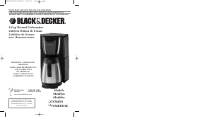 Mode d’emploi Black and Decker TCM850 Cafetière