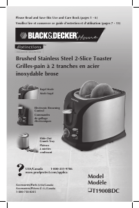 Manual Black and Decker T1900BDC Toaster