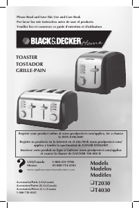 Manual de uso Black and Decker T4030 Tostador