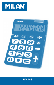 Руководство Milan 151708BL Калькулятор