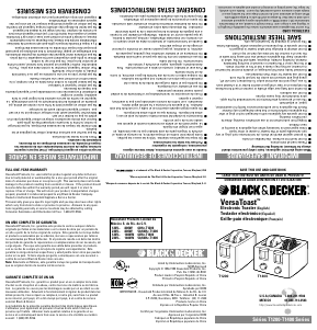 Manual Black and Decker T1200 VersaToast Toaster