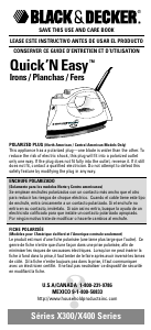 Manual de uso Black and Decker X300 QuickN Easy Plancha