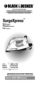 Manual de uso Black and Decker X690 SurgeXpress Plancha