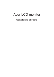 Manuál Acer SSB270 LCD monitor