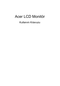 Kullanım kılavuzu Acer GF276 LCD ekran