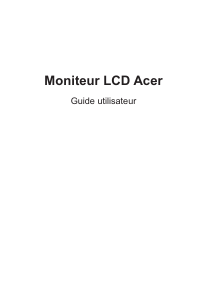 Mode d’emploi Acer P167Q Moniteur LCD