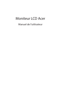 Mode d’emploi Acer EEB275K Moniteur LCD