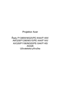 Manuál Acer P1286 Projektor