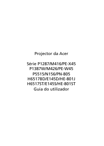 Manual Acer P5515 Projetor