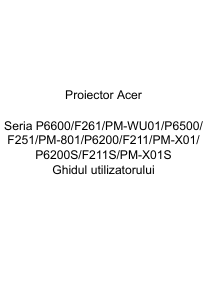 Manual Acer P6200 Proiector