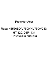 Manuál Acer V7500 Projektor