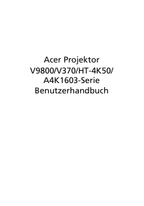 Bedienungsanleitung Acer V9800 Projektor