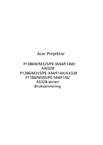 Bruksanvisning Acer P1186 Projektor