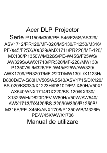 Manual Acer P1250B Proiector