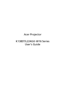 Manual Acer K138ST Projector
