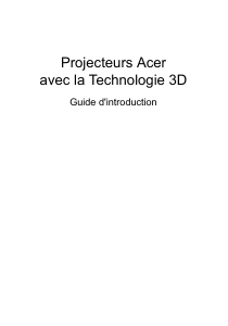 Mode d’emploi Acer X115H Projecteur