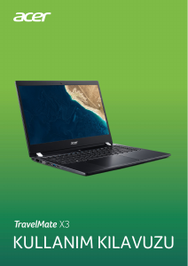 Kullanım kılavuzu Acer TravelMate X3410-M Dizüstü bilgisayar