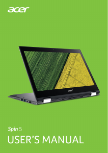 Bruksanvisning Acer Spin SP513-52N Bärbar dator