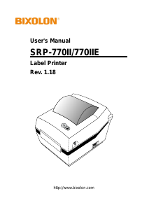 Manual Bixolon SRP-770II Label Printer