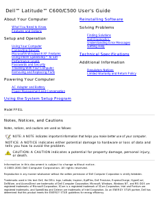 Manual Dell Latitude C500 Laptop