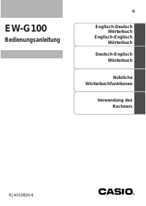 Bedienungsanleitung Casio EW-G100 Elektronisches wörterbuch