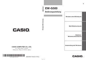 Bedienungsanleitung Casio EW-G500 Elektronisches wörterbuch