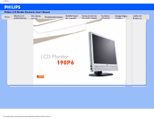 Manual Philips 190P6ES LCD Monitor