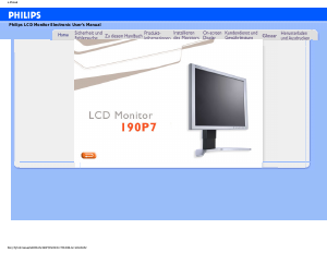 Bedienungsanleitung Philips 190P7ES LCD monitor
