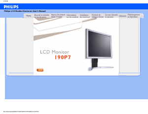 Mode d’emploi Philips 190P7EG Moniteur LCD