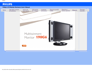 Manual de uso Philips 190G6FB Monitor de LCD