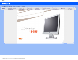 Manual Philips 150S5FS LCD Monitor