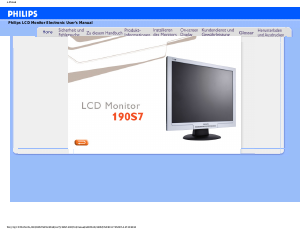 Bedienungsanleitung Philips 190S7FG LCD monitor