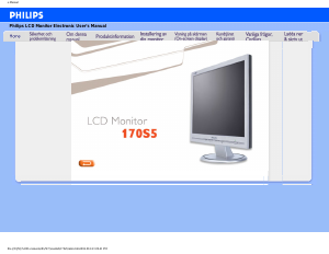 Manual Philips 170S5FS LCD Monitor
