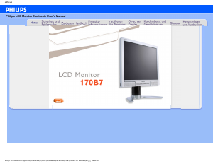 Bedienungsanleitung Philips 170B7CG LCD monitor