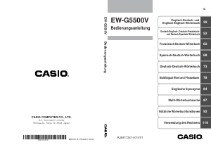 Bedienungsanleitung Casio EW-G5500V Elektronisches wörterbuch