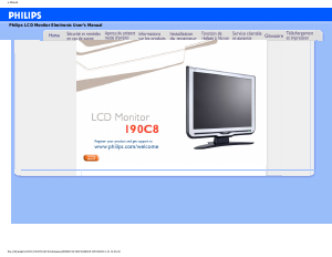Mode d’emploi Philips 190C8FS Moniteur LCD