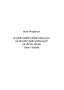 Manual Acer K135 Projector