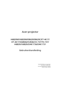 Handleiding Acer V6820i Beamer