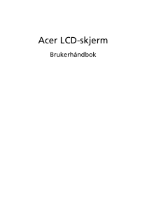 Bruksanvisning Acer KKG271U LCD skärm