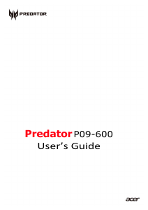 Bruksanvisning Acer Predator PO9-600 Stationär dator