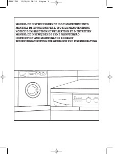 Manual Edesa L-841 Washing Machine