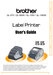 Handleiding Brother QL-1050N Labelprinter