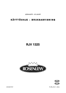 Bruksanvisning Rosenlew RJV1325 Kylskåp