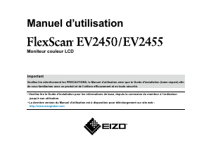 Manual Eizo FlexScan EV2450 LCD Monitor